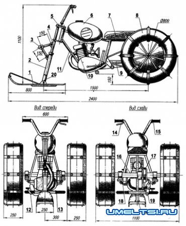 Снегоход на пневматиках
