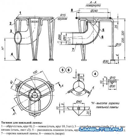 Разогрев паяльной лампой