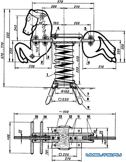 Детская качалка-лошадка на пружине Детская качалка-лошадка на пружине