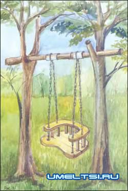 Простые подвесные детские качели своими руками Простые подвесные детские качели своими руками