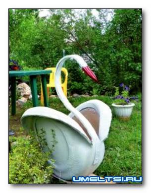 Как сделать лебедя из покрышки