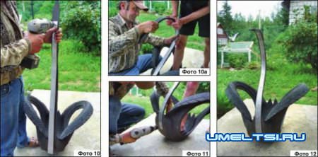 Как сделать лебедя из покрышки