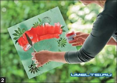 Роспись по трафаретам на стене Роспись по трафаретам на стене