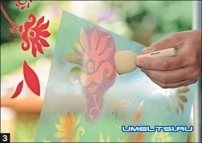 Роспись по трафаретам на стене Роспись по трафаретам на стене