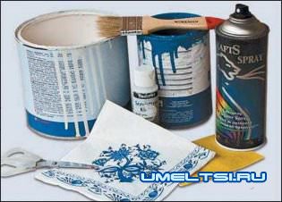 Украшаем гжельскою росписью полку