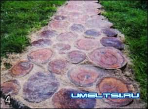 Изготовление дорожек из спилов Изготовление дорожек из спилов