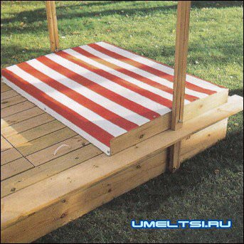 Песочница своими руками с крышкой и резервуаром для воды Песочница своими руками с крышкой и резервуаром для воды