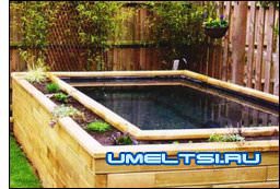 Декоративный пруд из бруса Декоративный пруд из бруса