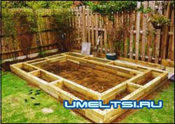 Декоративный пруд из бруса Декоративный пруд из бруса
