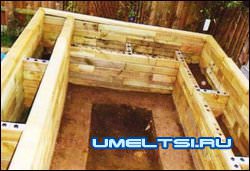 Декоративный пруд из бруса Декоративный пруд из бруса