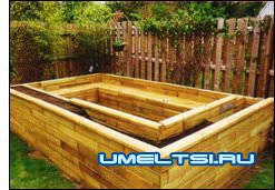 Декоративный пруд из бруса Декоративный пруд из бруса