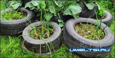 вазоны из покрышек