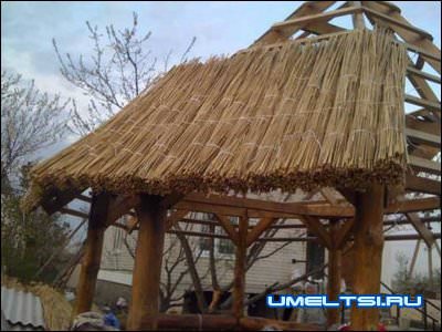 укладка камыша на беседку укладка камыша на беседку