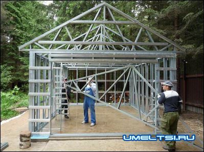 сборка каркаса гаража сборка каркаса гаража