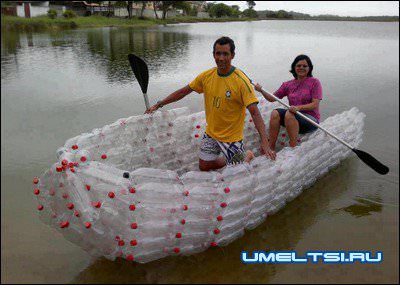 лодка из пластиковых бутылок