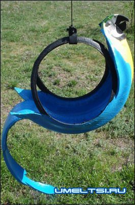 Попугай из покрышки