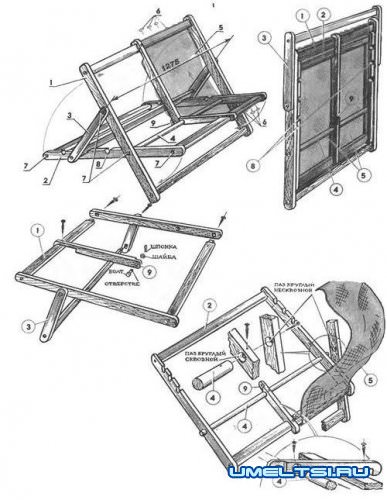 шезлонг для дачи чертеж 5