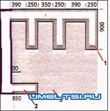 Чертеж фундамента Чертеж фундамента
