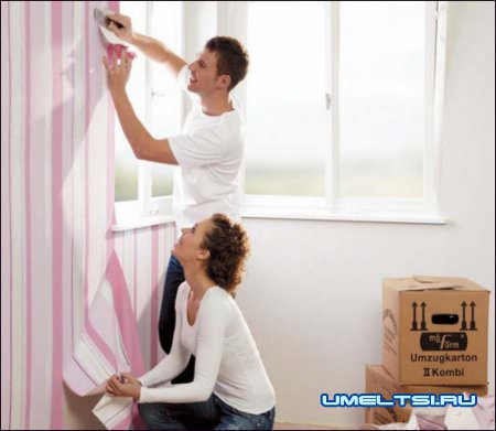 поклейка обоев