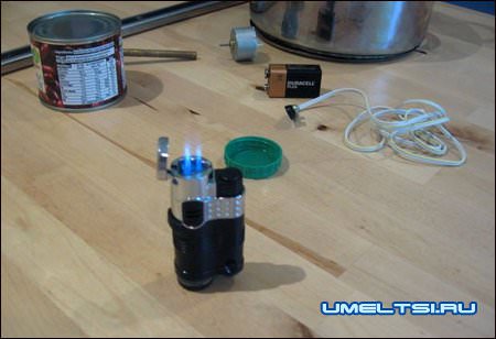 Аппарат для сладкой ваты-закрепляем зажигалку Аппарат для сладкой ваты-закрепляем зажигалку