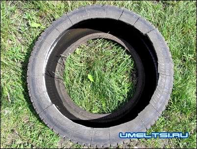 клумба из покришки