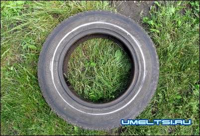 клумба из покришки