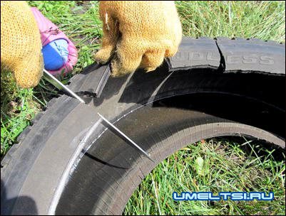 клумба из покришки