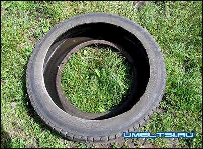 клумба из покришки