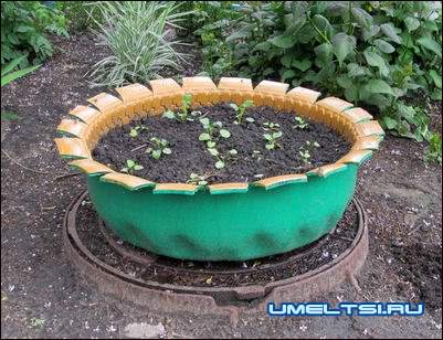 Клумбы из покрышек. Мастер-класс, фото, видео.