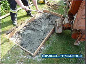 Садовый гриль-барбекю-закладка фундамента