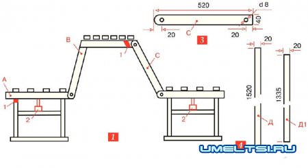 скамейка-трансформер чертежи