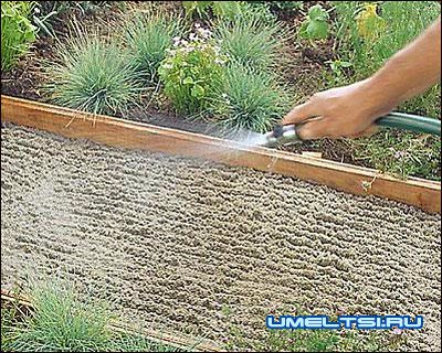 дорожка с плитняка заливаем водой