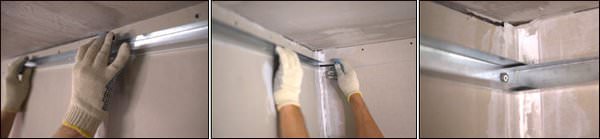 потолок-закрепление профиля