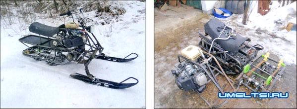 Компактный самодельный снегоход Компактный самодельный снегоход