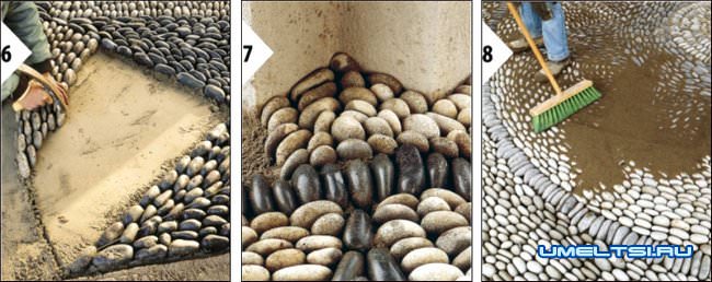 Технология укладки камня на террасе-ход работ