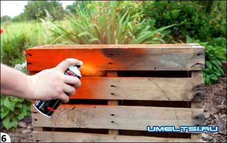 Цветочный ящик из поддонов Цветочный ящик из поддонов