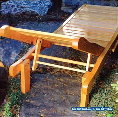 Деревянный шезлонг-лежак для дачи Деревянный шезлонг-лежак для дачи