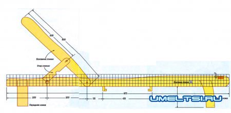 Деревянный шезлонг для дачи детали