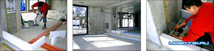 Двухсторонний камин ход работ