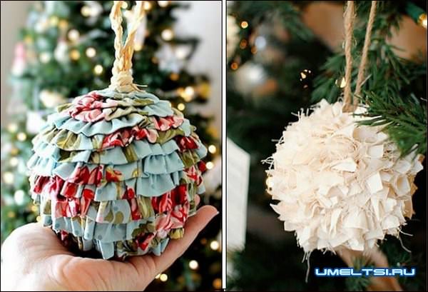 новогодний шарик из ткани новогодний шарик из ткани