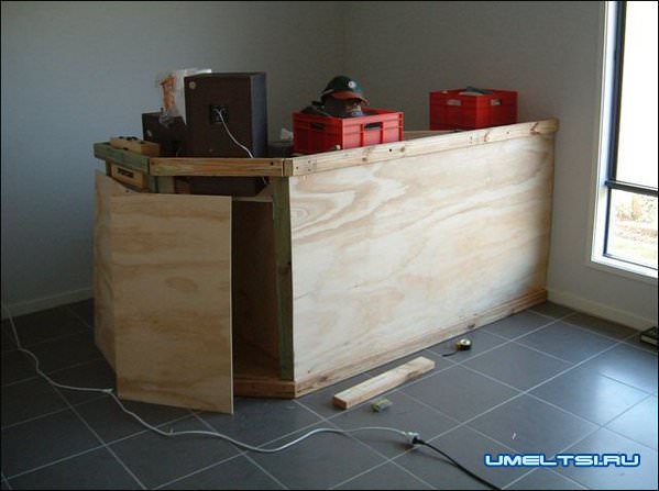 Барная стойка своими руками-обтяжка фанерой Барная стойка своими руками-обтяжка фанерой