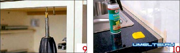 Установка мойки в столешницу Установка мойки в столешницу