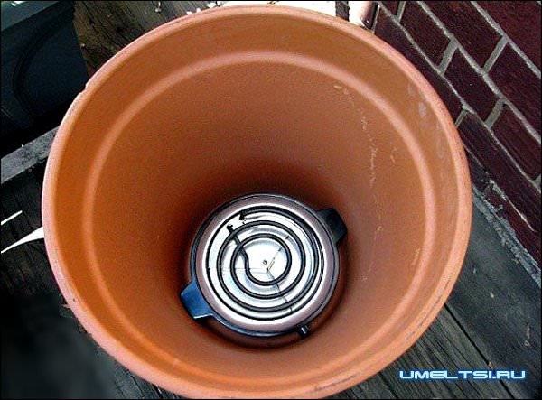 Самодельная коптильня из глиняных горшков и электроплиты Самодельная коптильня из глиняных горшков и электроплиты