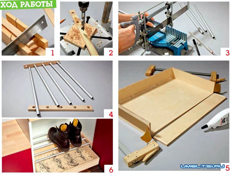 Конструкция шкафа для грязной обуви