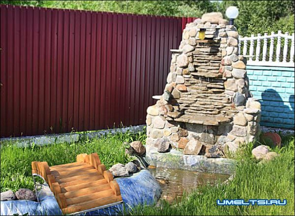 Водопад из камня своими руками