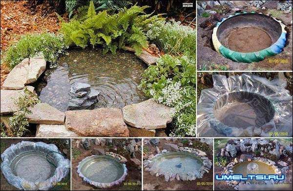 пруд из покрышек пруд из покрышек