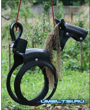 Поделки из шин - качели Поделки из шин - качели