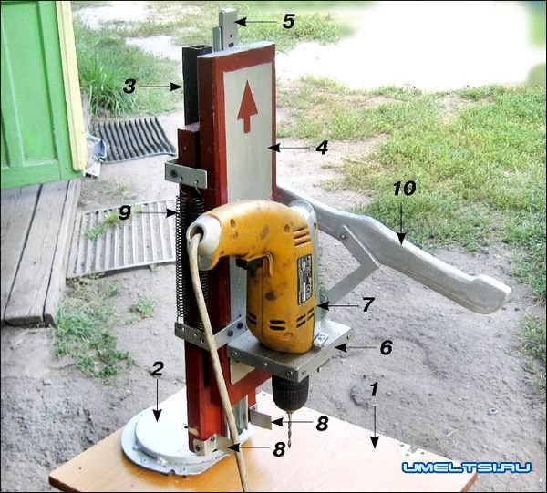 Сверлильный станок из дрели