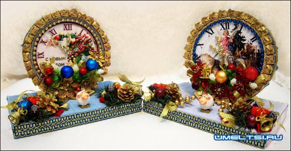 Новогодние часы своими руками Новогодние часы своими руками