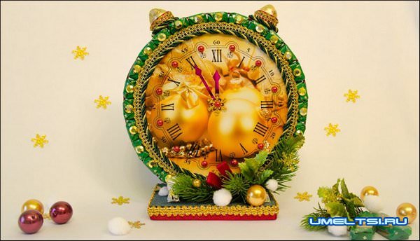 Новогодние часы своими руками Новогодние часы своими руками